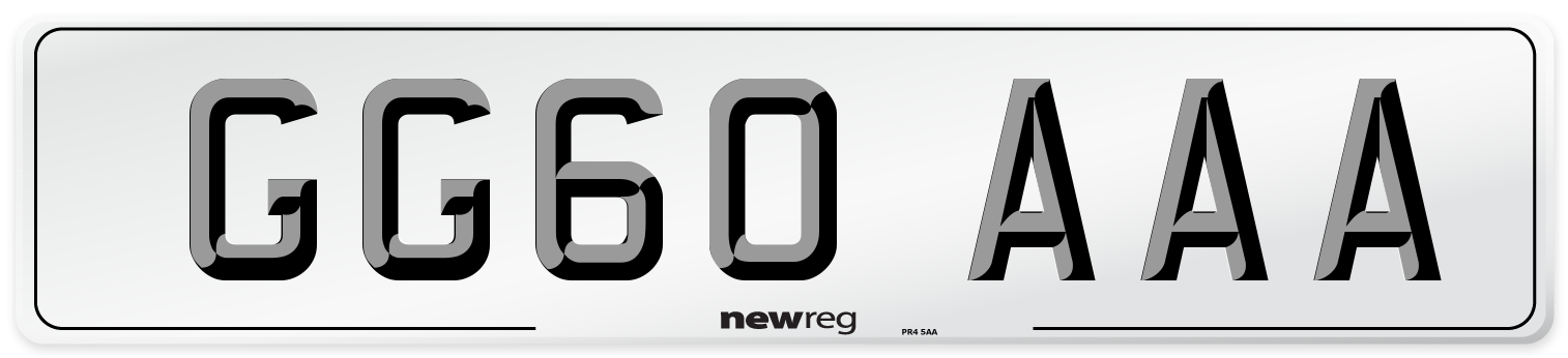 GG60 AAA Number Plate from New Reg